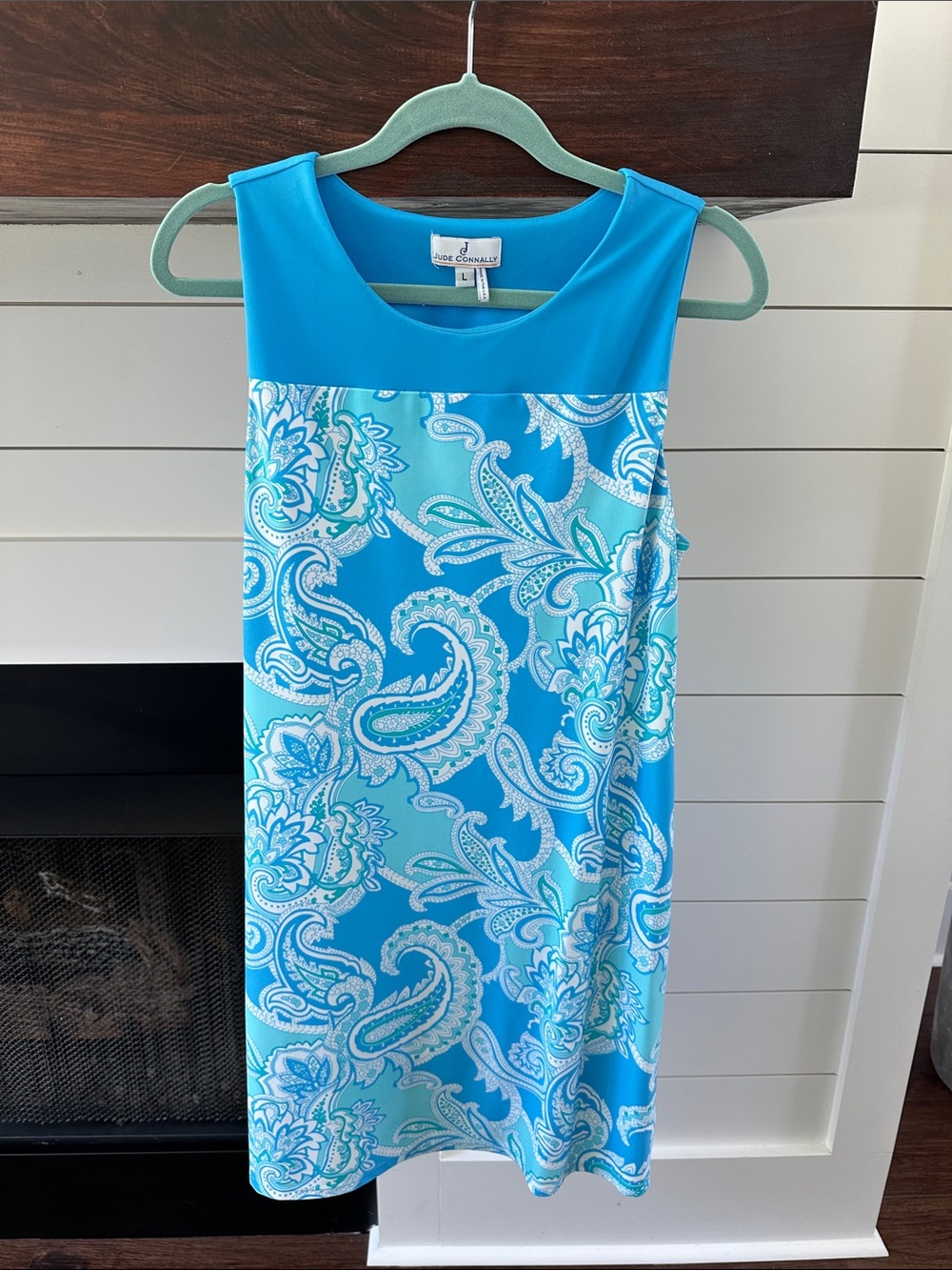 Jude Connally Turquoise & Blue Paisley Midi Dress